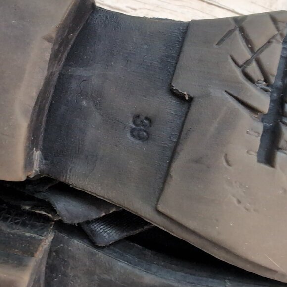 A.S.98 Black Leather Biker Moto Boots Zipper Women Size 39 - Picture 7 of 7